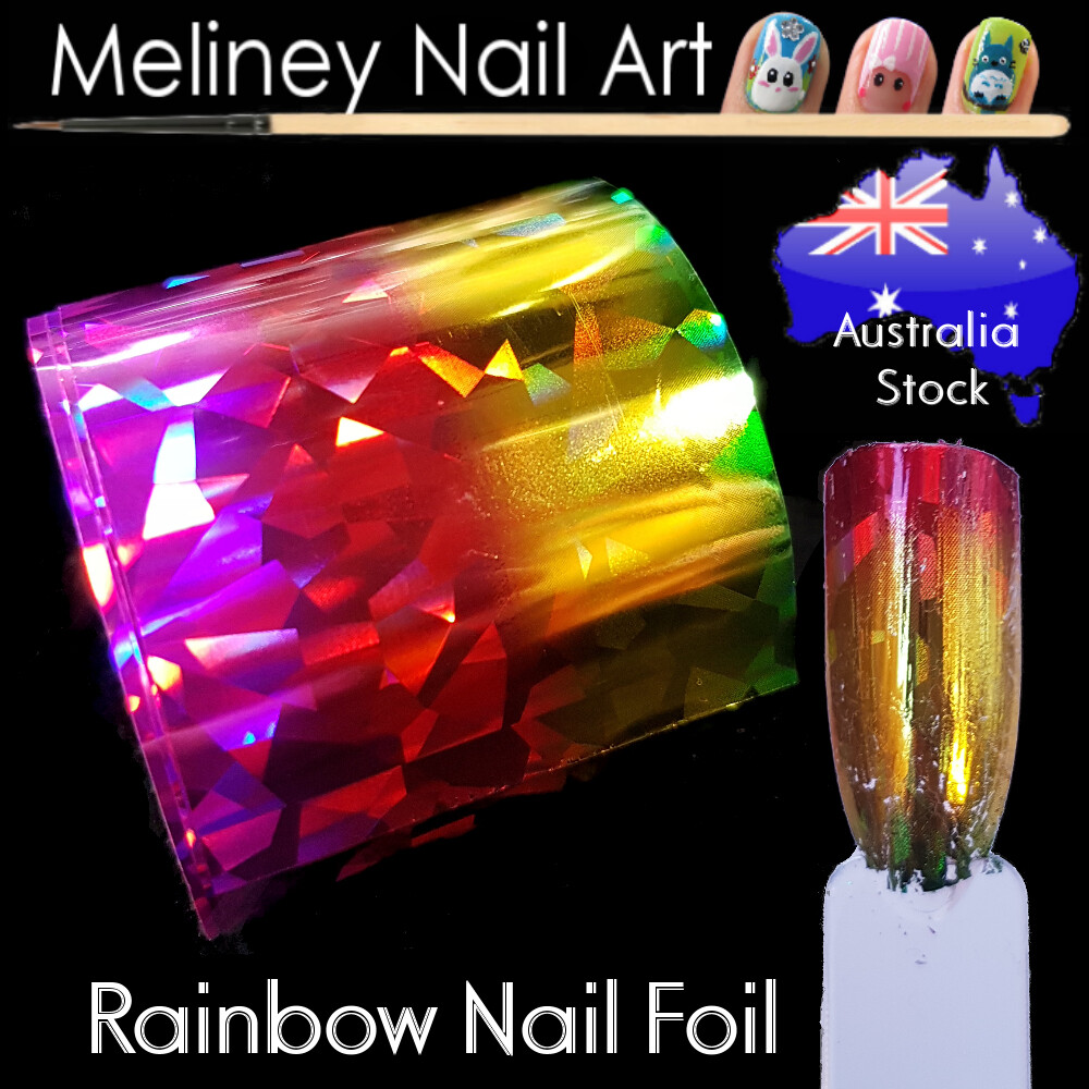 Rainbow Nail Art Transfer Foils Holographic Transparent Foil sticker