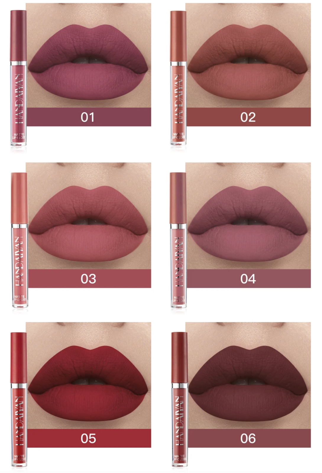 HANDAIYAN Lipstick Set Matte Velvet Waterproof Lip Gloss Long Lasting Non Stick