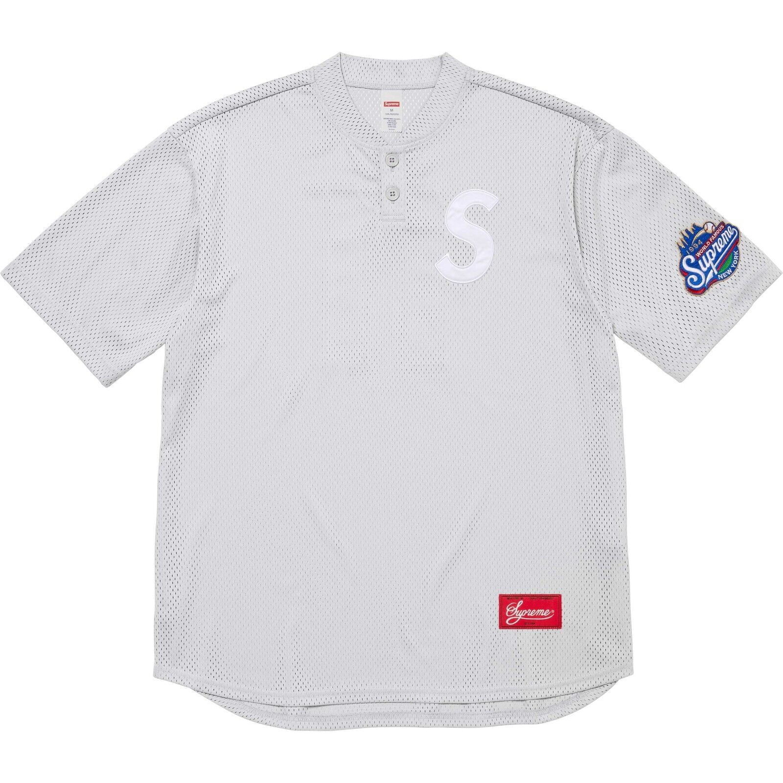 Supreme S Logo Baseball Henley Jersey Black Grey Navy Yellow Camo