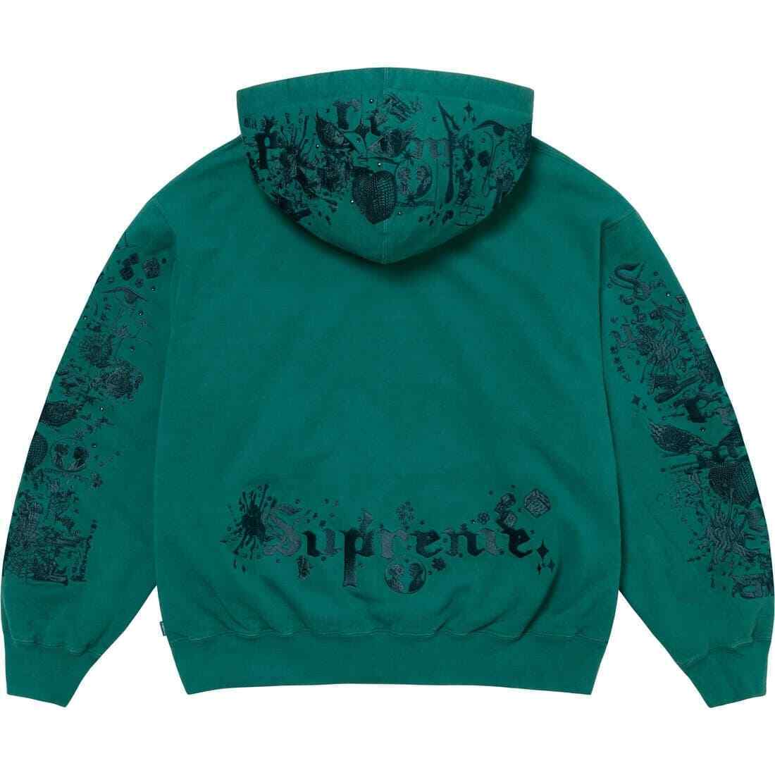 Supreme AOI Zip Up Hooded Sweatshirt Black Natural Teal 3colors