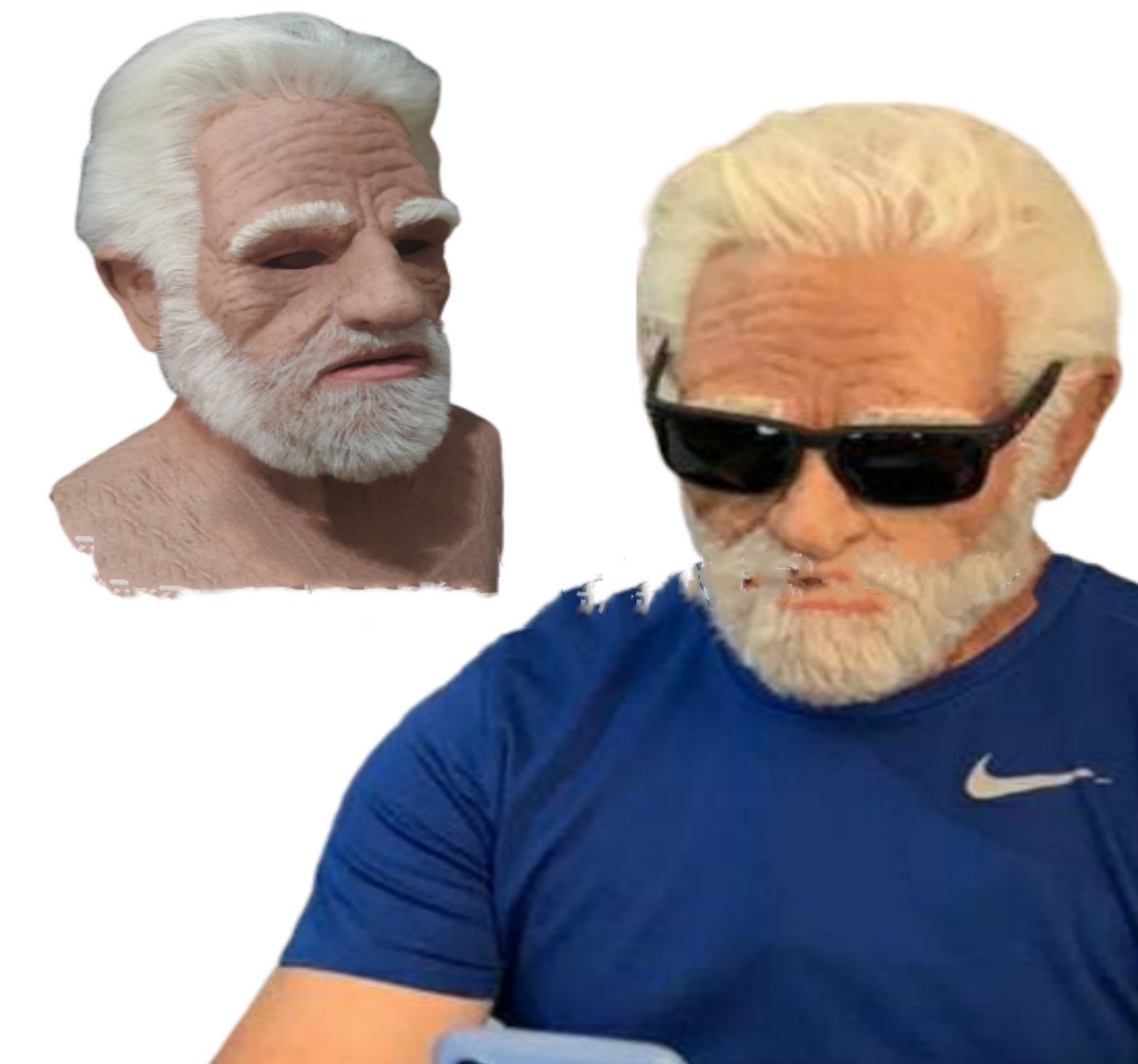 Breaking Bad alte weiße lebensechte Maske Glatze Bart alter Mann Cosplay Halloween Requisiten - Bild 11 von 31