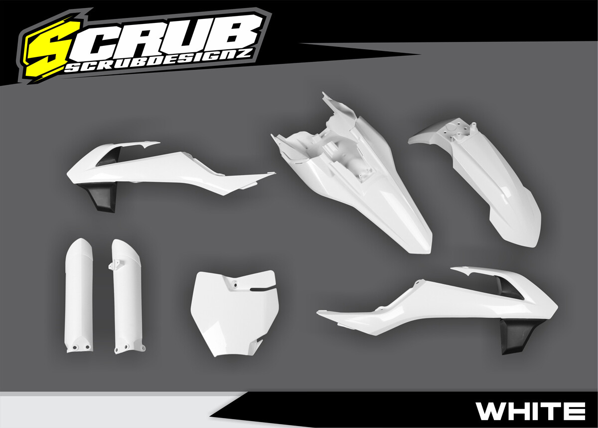 Plastics Kit White KTM SX 65 2016 2017 2018 2019 2020 2021 2022 2023