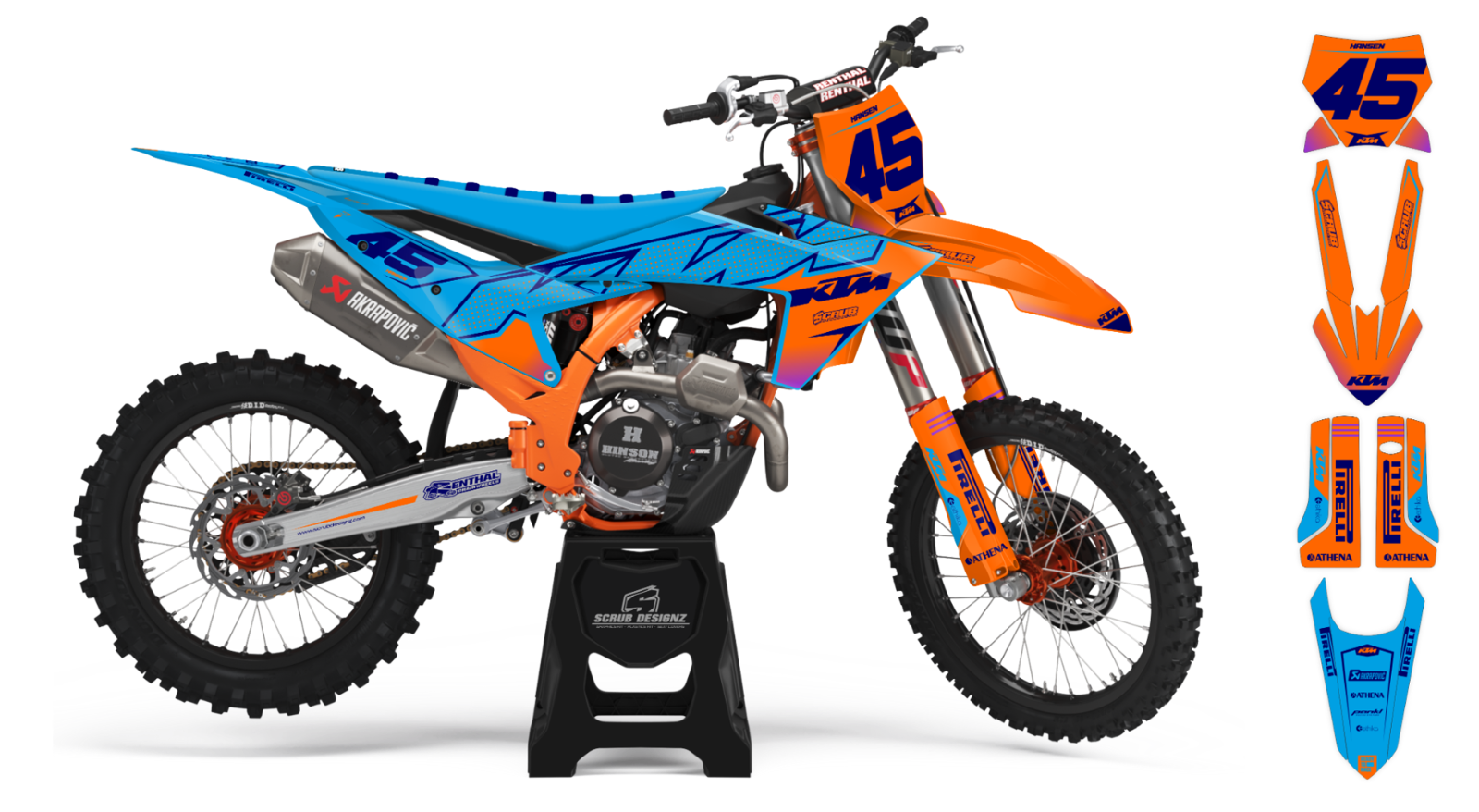 KTM Graphic SX SXF 2023 2024 125 250 300 350 450 Decals XC XCf Race Number