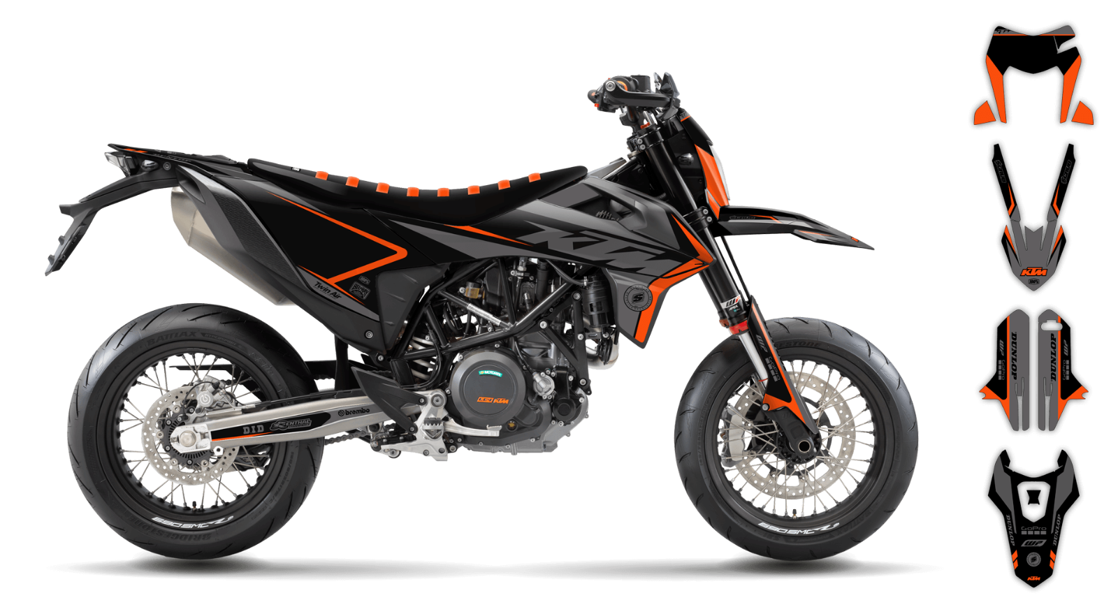 Graphics KTM SMC-R 690 2019 2020 2021 2022 2023 SCRUB decals stickers Supermoto