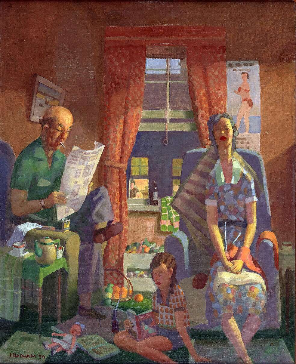 HERBERT EDWARD BADHAM DOMESTICITY EXPRESSIONISM ART GICLEE PRINT ART CANVAS