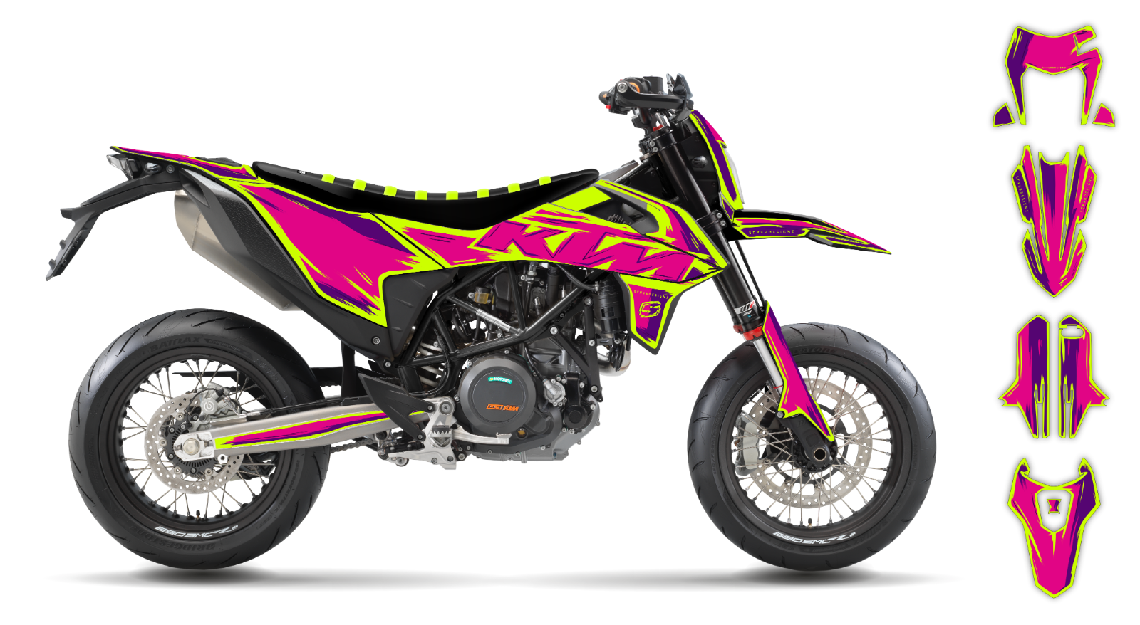 KTM graphics SMC-R 690 2019 2020 2021 2022 2023 SCRUB decals stickers Supermoto