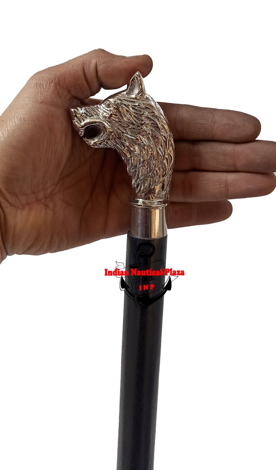CREATIVEERA Antique Wolf Head Walking Stick Cane – Solid Aluminum, Victorian Style, Handmade Gift