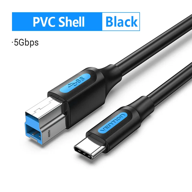 USB 3.1 Type C to B Type Plug to Printer Cable For HP Canon Brother Epson Kodak