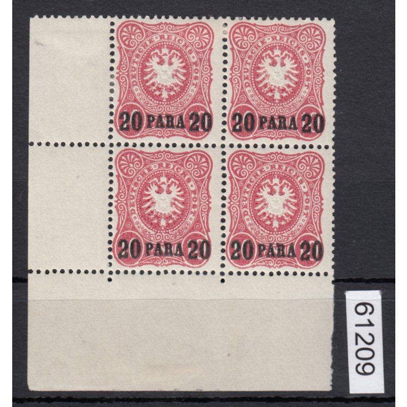 DAP Türkiye 1884, Mich.-Nr.: 2 **/* Na Eckrand 4er-Block checked