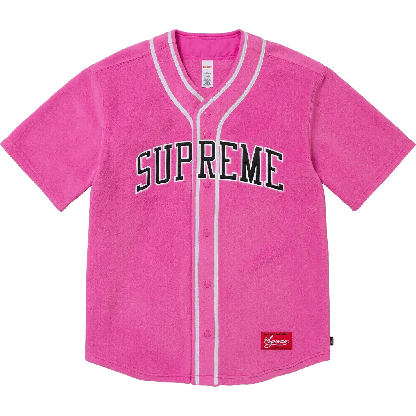 Supreme Polartec Baseball Jersey Black Navy Pink 3colors Size S