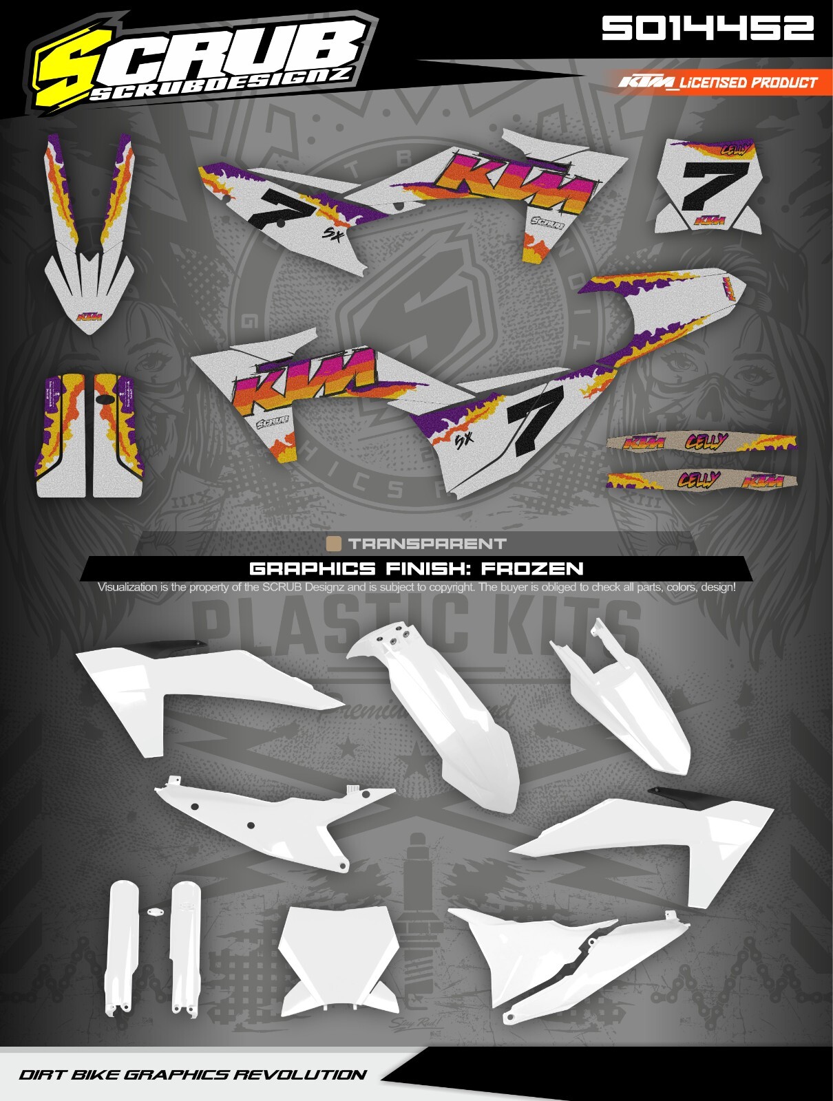 RETRO Plastics + Graphics KTM 2025 SX SX-F XC XC-F | FULL GRIP FROZEN