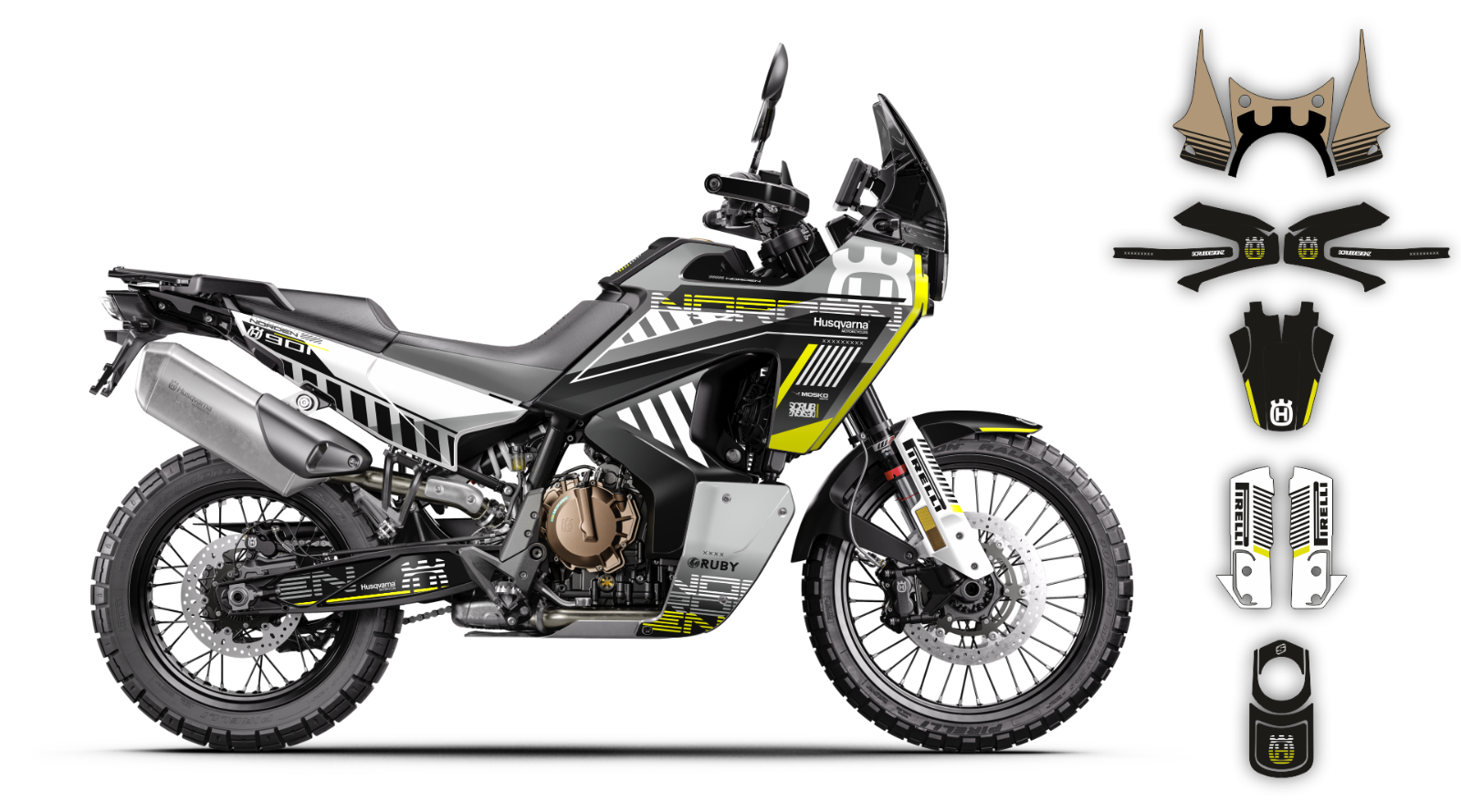 Graphics kit Husqvarna Norden 901  2020 2021 2022 2023 2024 Decals Stickers