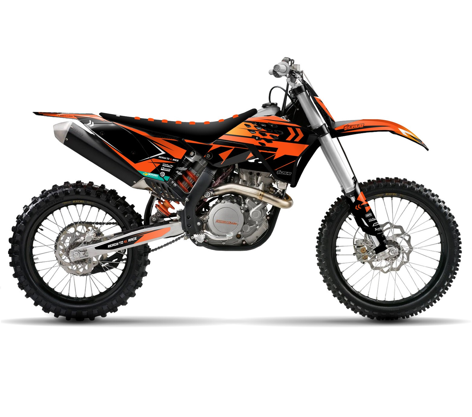 KTM graphics SX SXf 125 144 250 400 450 2007 2008 2009 2010 SCRUB