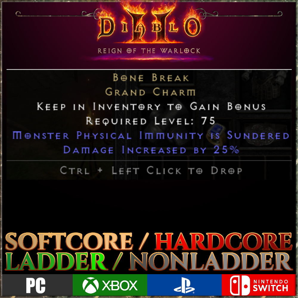 DIABLO 2 RESURRECTED✅SUNDER CHARMS ✅PC PS5 XBOX SWITCH D2R ROTW WARLOCK ALL…