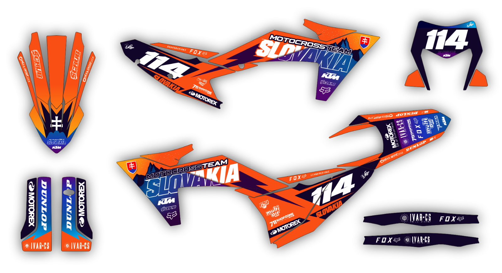 Graphics Kit KTM EXC EXC-F XC-W XCF-W 2024 2025 150 250 300 350 450 500 decal