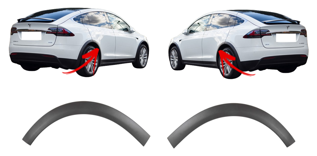 PARA TESLA MODELO X 2015 - 2021 NUEVO JUEGO DE PARES DE MOLDURAS DE ARCO DE...