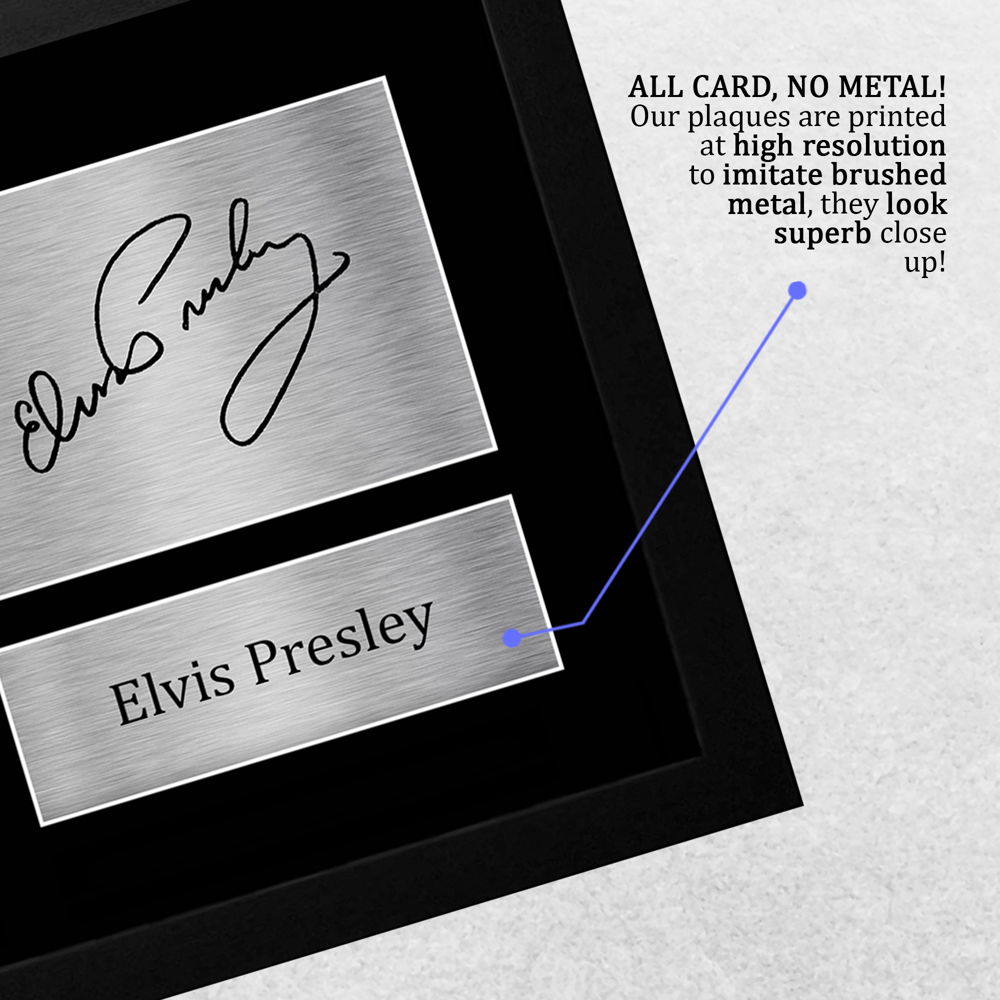 Cartel de autógrafo impreso impreso enmarcado A4 firmado por Elvis Presley regalo musical - Imagen 15 de 38