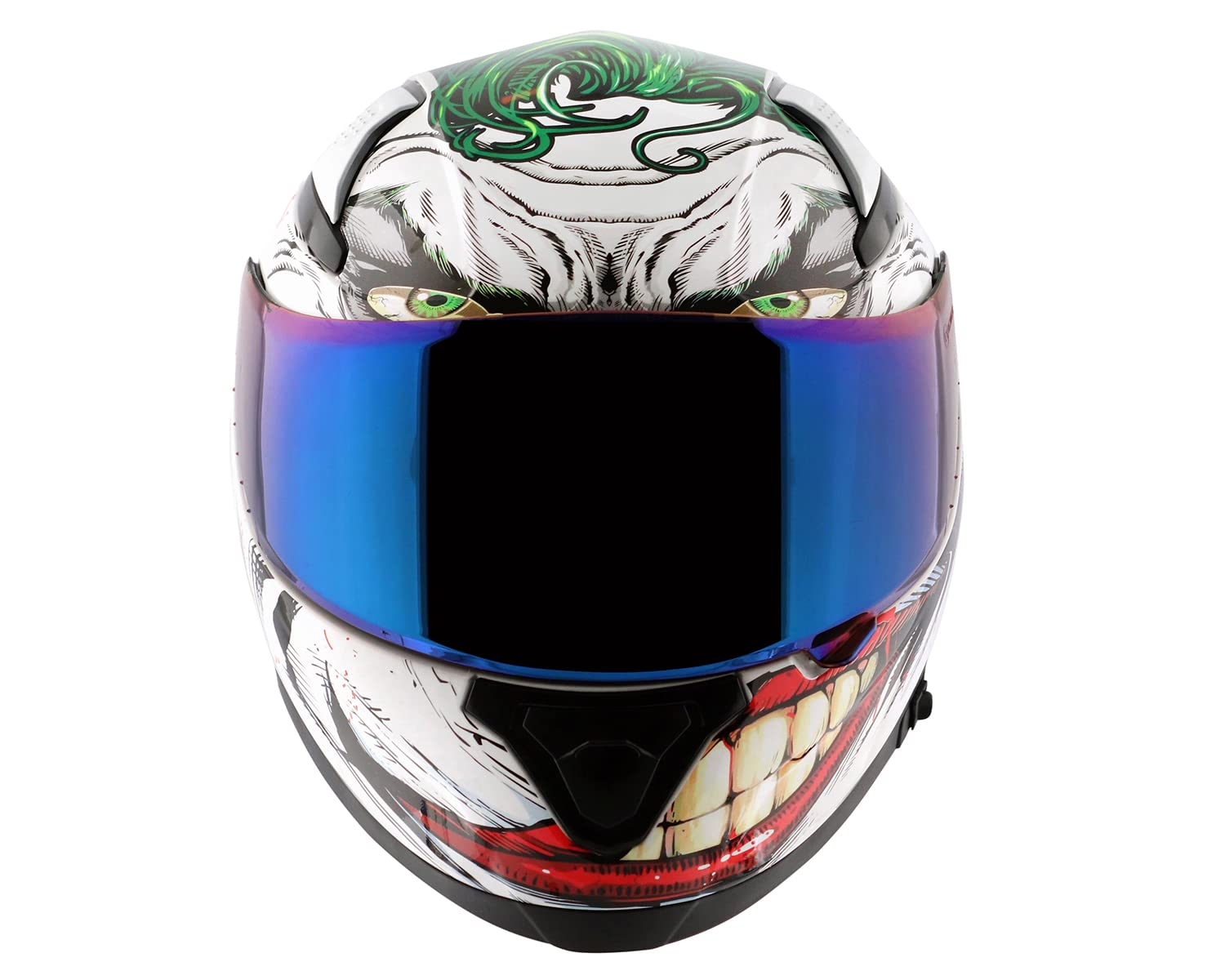 Casco de motocicleta Axor Apex "DC Joker" con visera azul iridio transparente y extra - Imagen 26 de 26