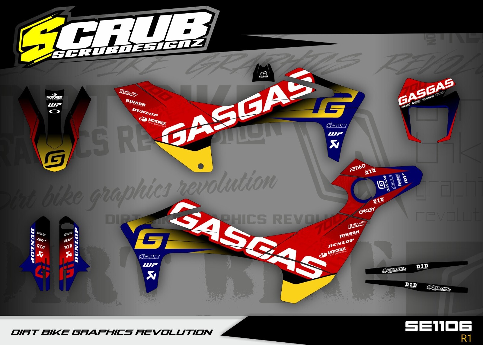 Gas Gas SM 700 Supermoto 2022 2023 2024 Graphics decals stickers kit set