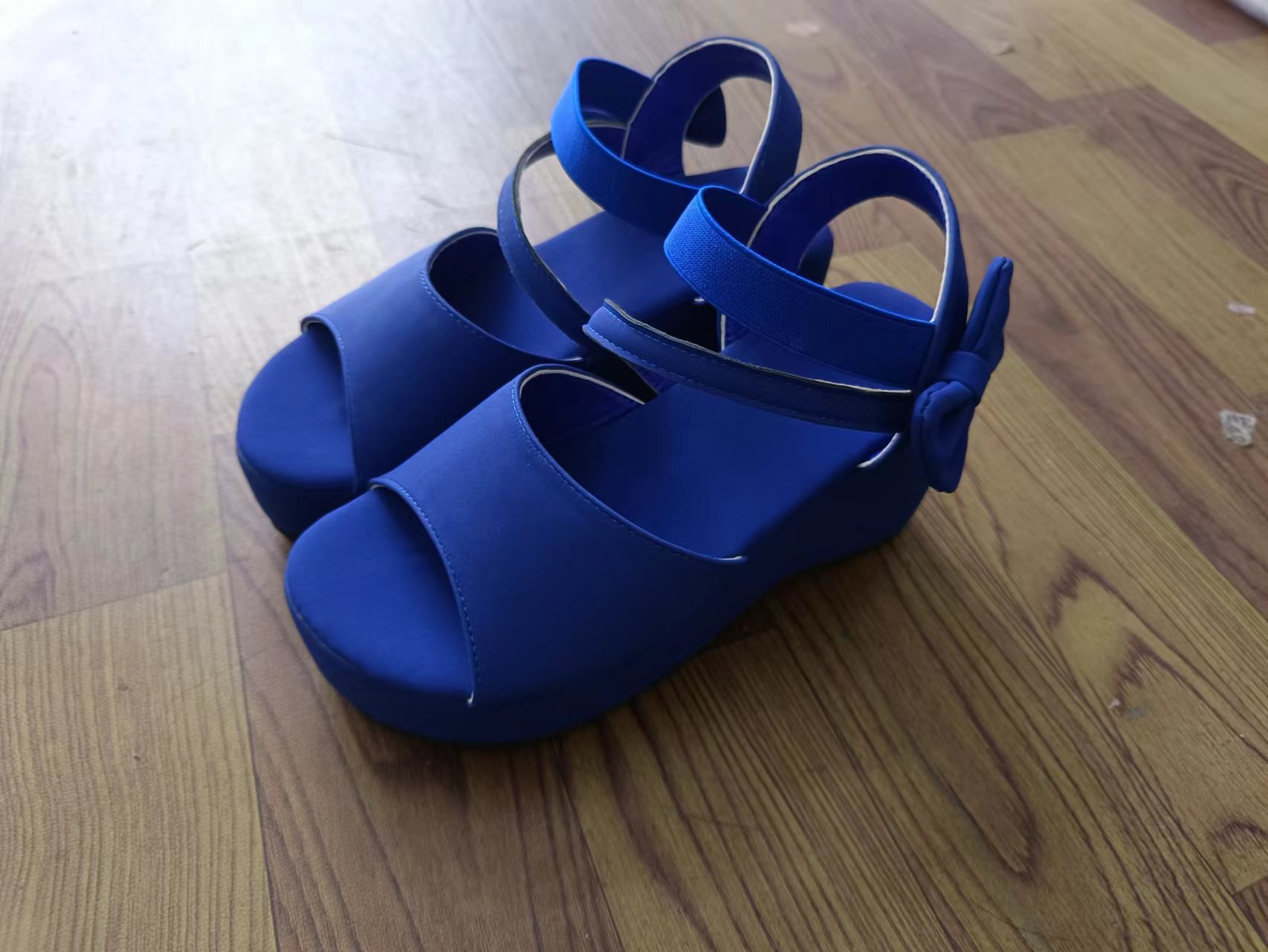 Women's Suede Wedge Peep Toe Sandals - Picture 20 of 44