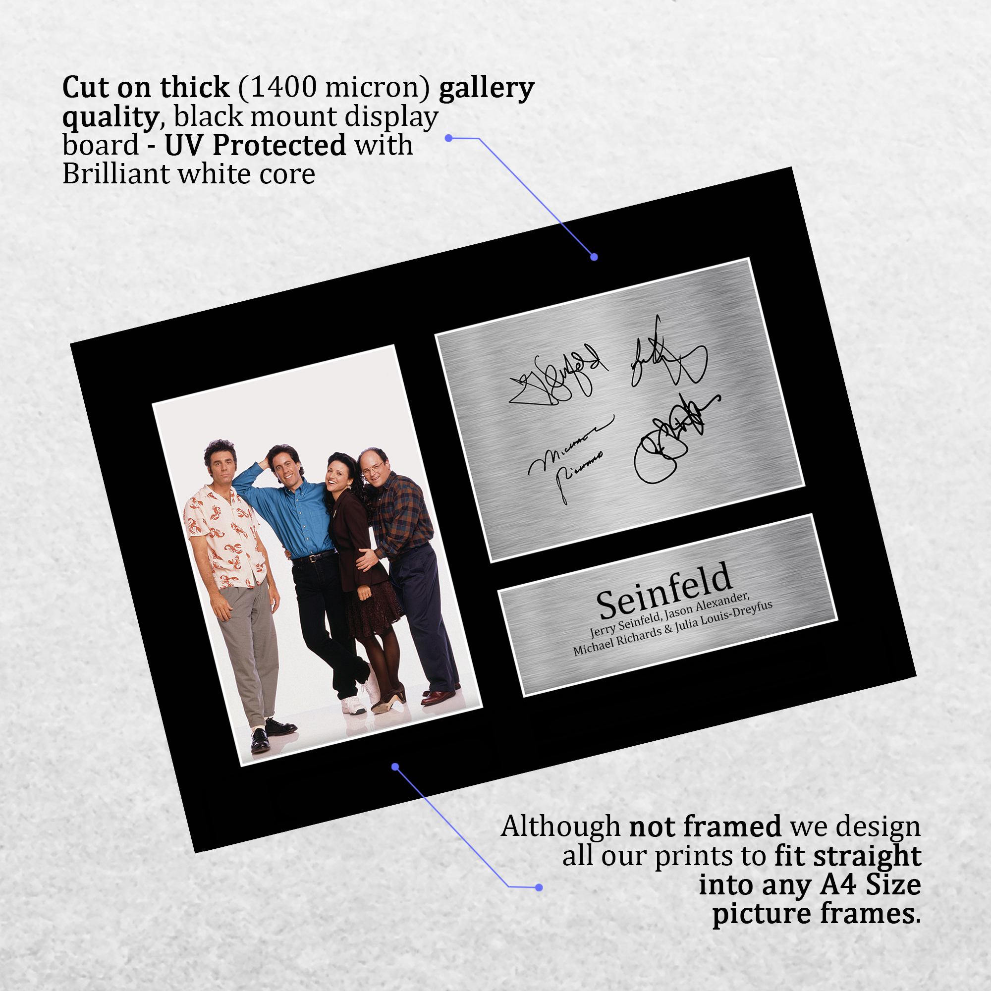 Foto autógrafa preimpresa firmada por Seinfeld A4 regalo para un fan de Seinfeld - Imagen 4 de 17