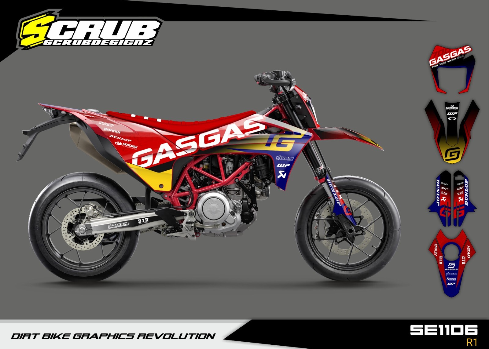 Gas Gas SM 700 Supermoto 2022 2023 2024 Graphics decals stickers kit set
