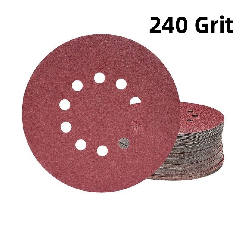 1 10 20 Pack 225mm Sanding Discs 60-240 Grit 10 Hole Hook and Loop Sanding Discs