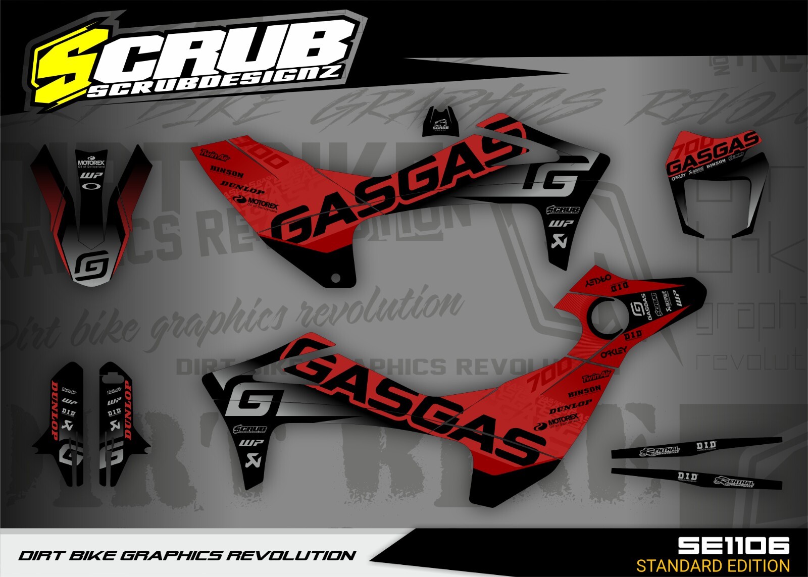 Gas Gas SM 700 Supermoto 2022 2023 2024 Graphics decals stickers kit set