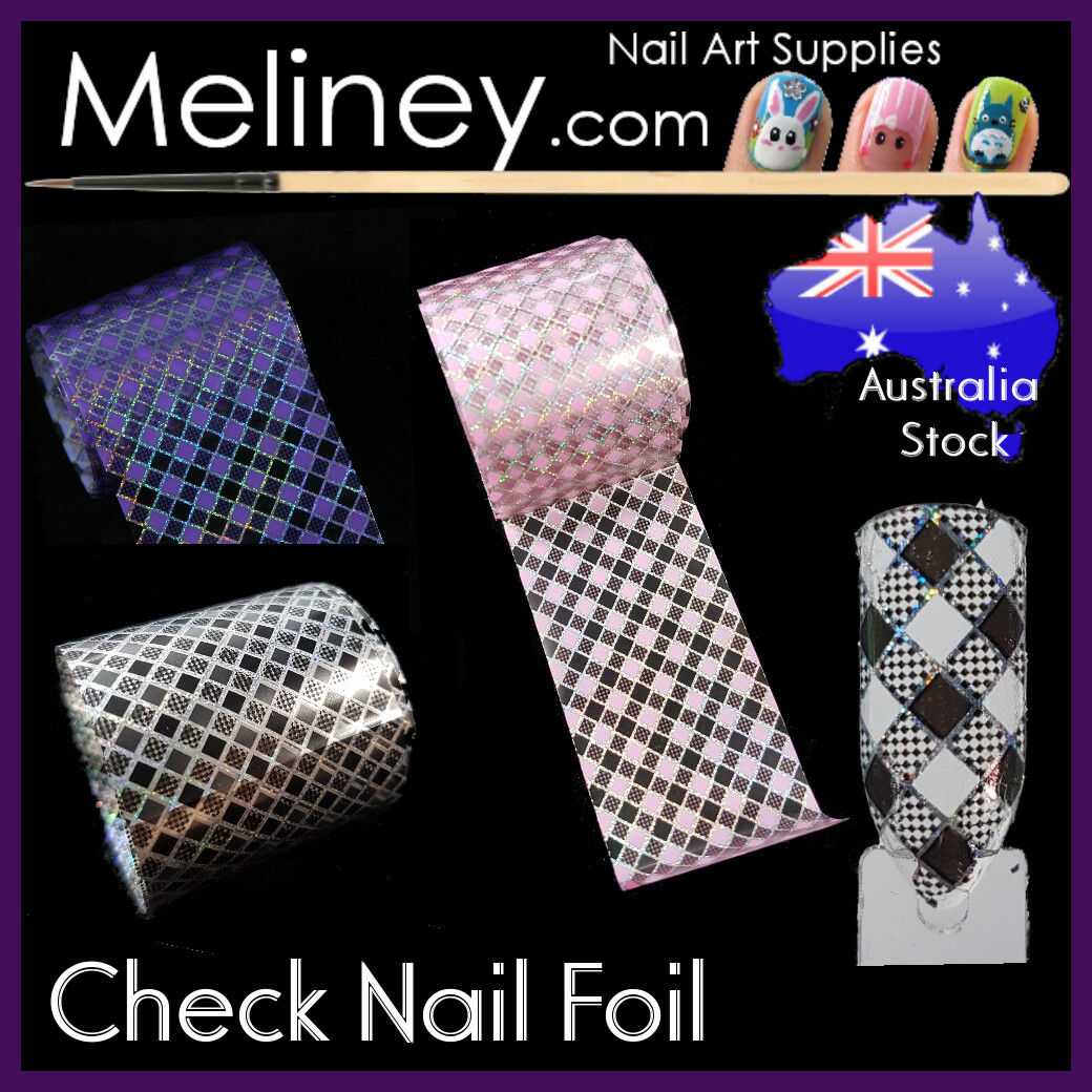 Check Nail Art Transfer Foils Diamond Argyle Transparent Patterned Foil sticker