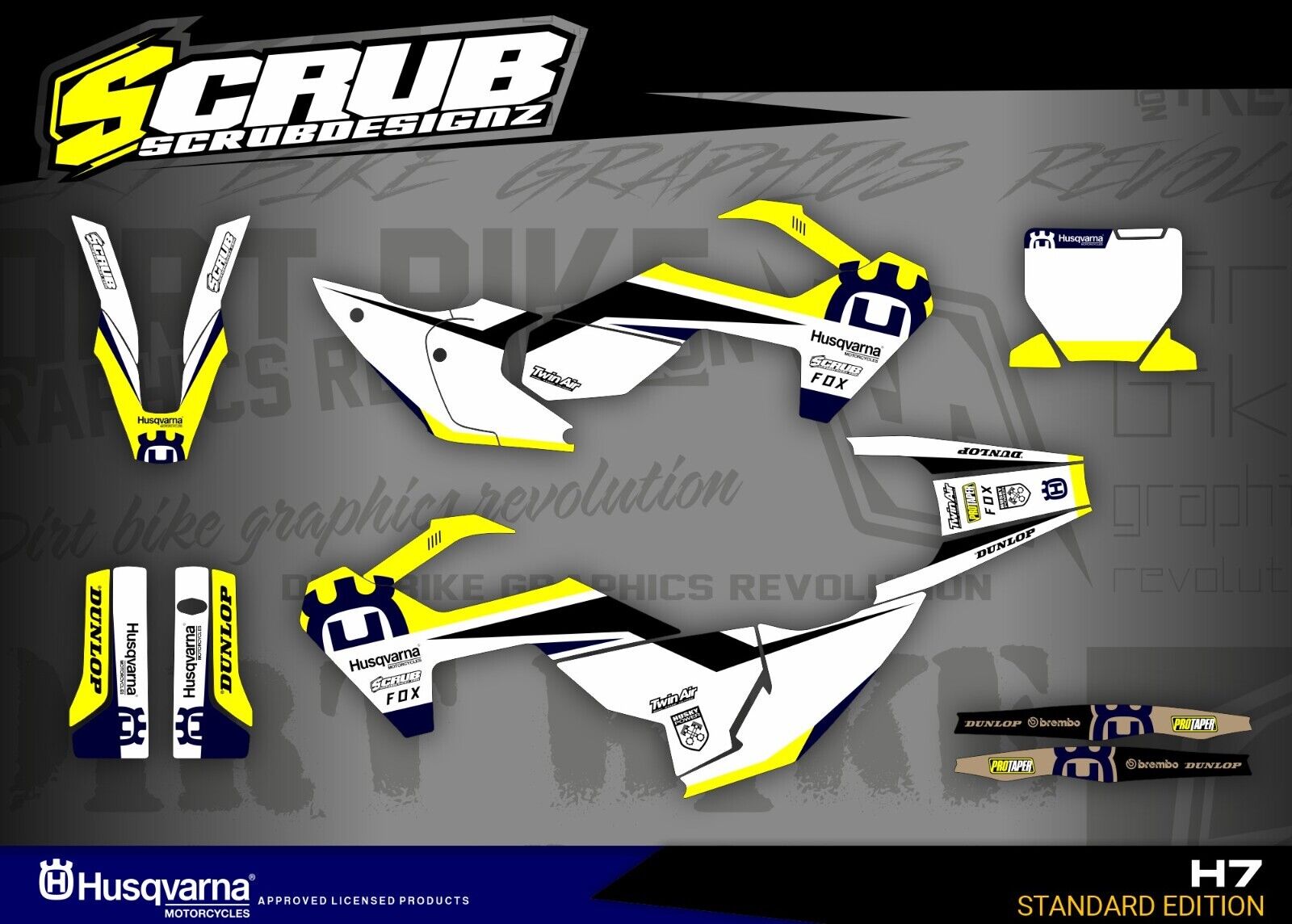 Husqvarna TC FC 2023 2024 125 250 350 450 Graphics Decals Stickers