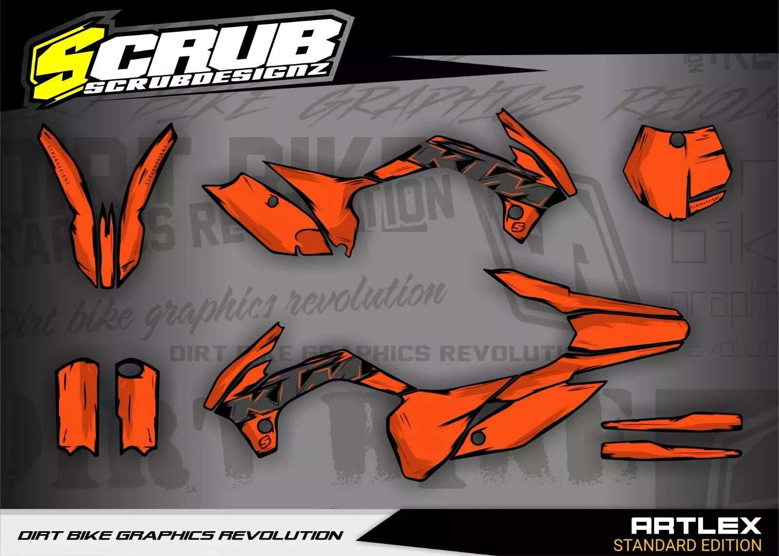 KTM Graphics SX85 2018 2019 2020 2021 2022 2023 SCRUB stickers decals kit 85 SX