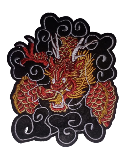VILLCASE Patch Thermocollant Dragon Chinois Brodée - Écusson à Coudre Ou Coller Pour Vêtements Et Accessoires