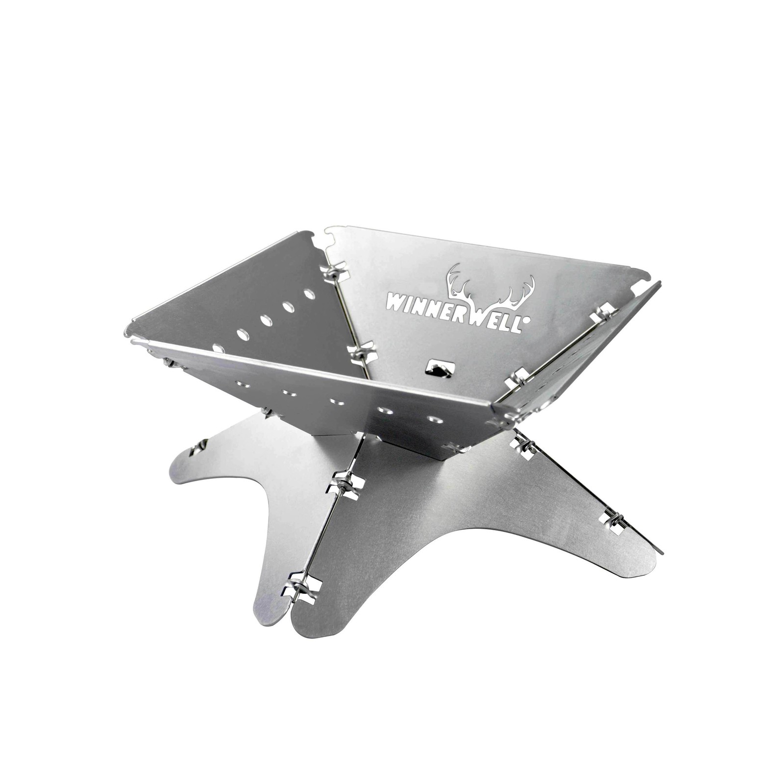 Winnerwell Flat Firepit Fold-Flat Stainless Steel Camping Fire Pit S/M/L/XL