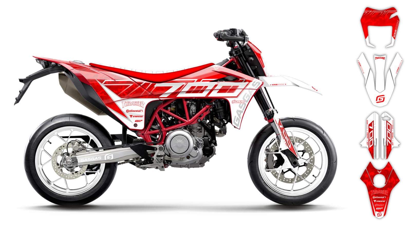 Gas Gas SM 700 Supermoto 2022 2023 2024 Graphics decals stickers kit set