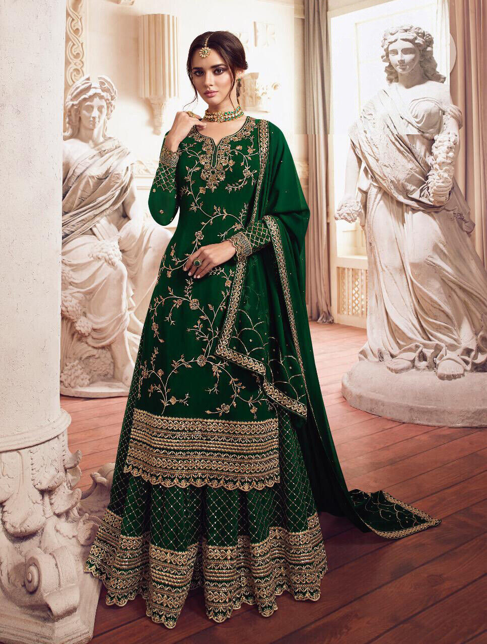Tuta Bollywood indiano Kameez Salwar festa donna abito Anarkali pakistano - Foto 44 di 85
