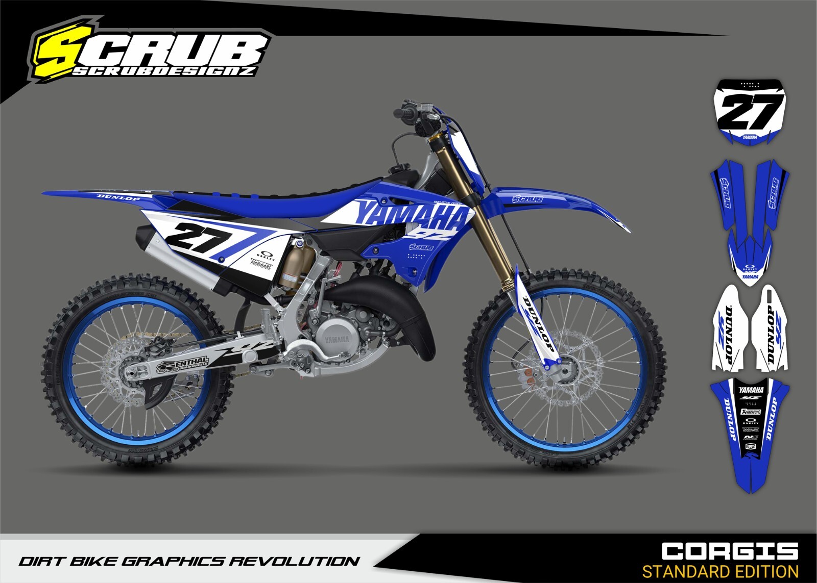 Graphics YZ125 YZ250 Yamaha 2022 2023 2024 Decals Stickers Race Number