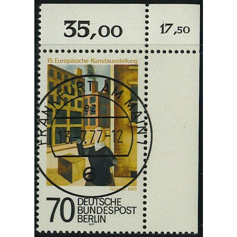 Berlin 1977, Mich.-No.: 551, stamped corner edge KBWZ Frankfurt