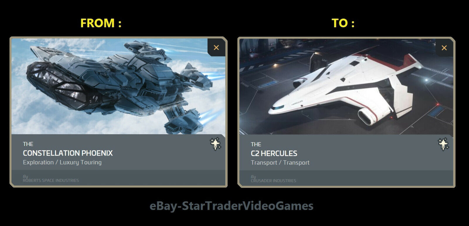 STAR CITIZEN - SHIP UPGRADE TO CRUSADER C2 HERCULES - CCU