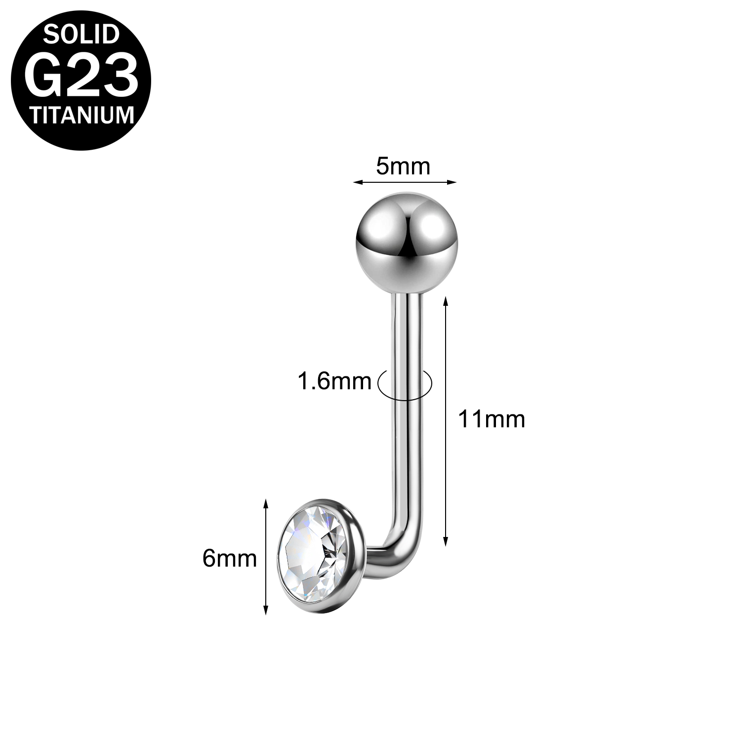 14G Titanium Steel Crystal Christina Piercing VCH Piercing Women Genital Jewelry - Picture 10 of 13