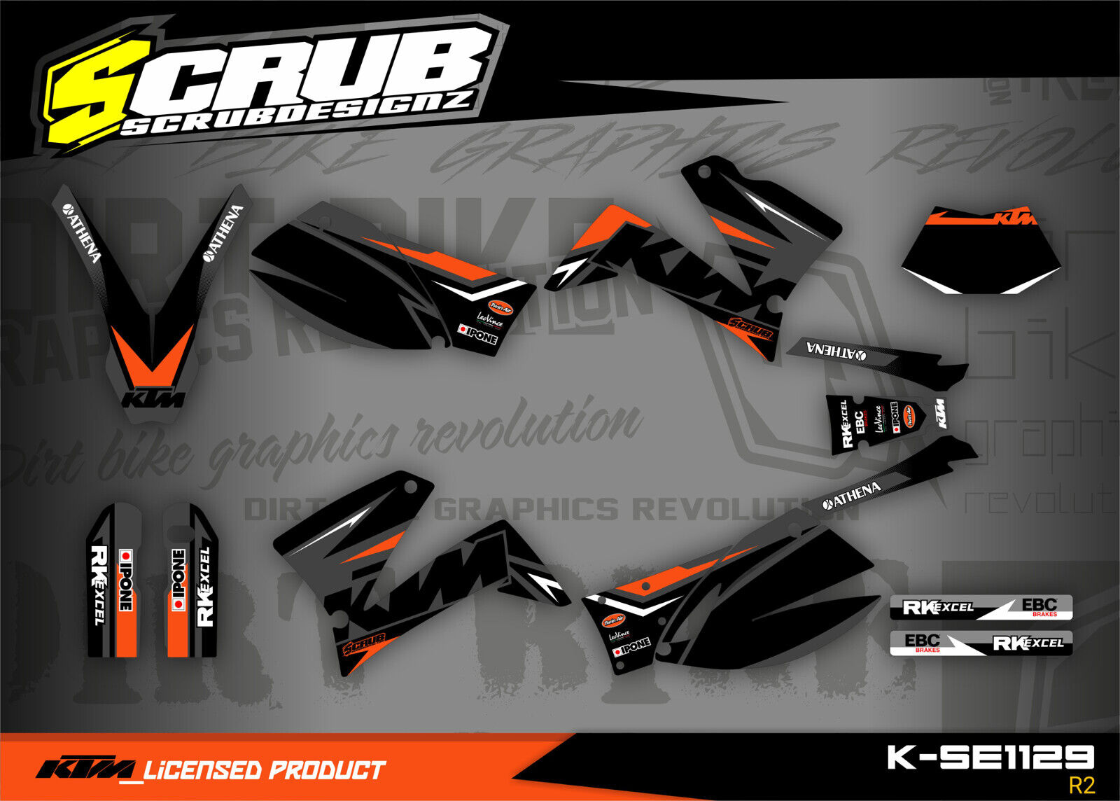 KTM graphics SMC 625 640 660 LC4 1999 2000 2001 2002 2003 2004 decal Supermoto