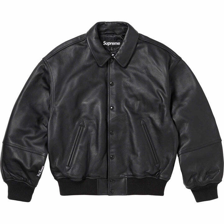 Supreme Gore-Tex Infinium Leather Varsity Jacket FW23