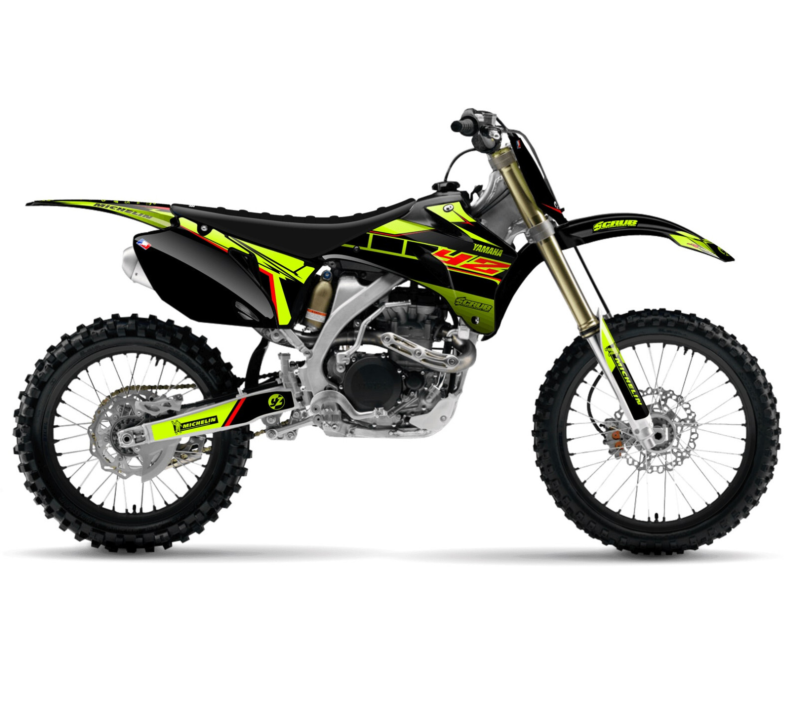 Yamaha YZ250f YZ450f Graphics 2006 2007 2008 2009 YZf 250 450  * FLURO *