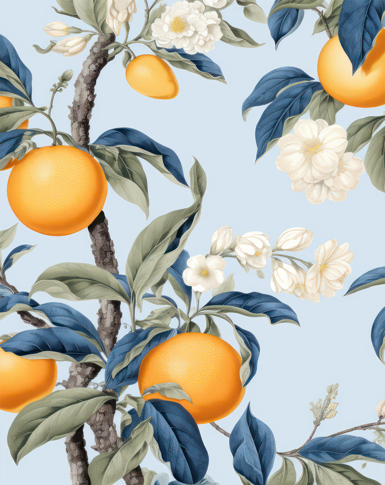 Citrus Blossom Botanical Poster – Orange Tree Wall Art -…