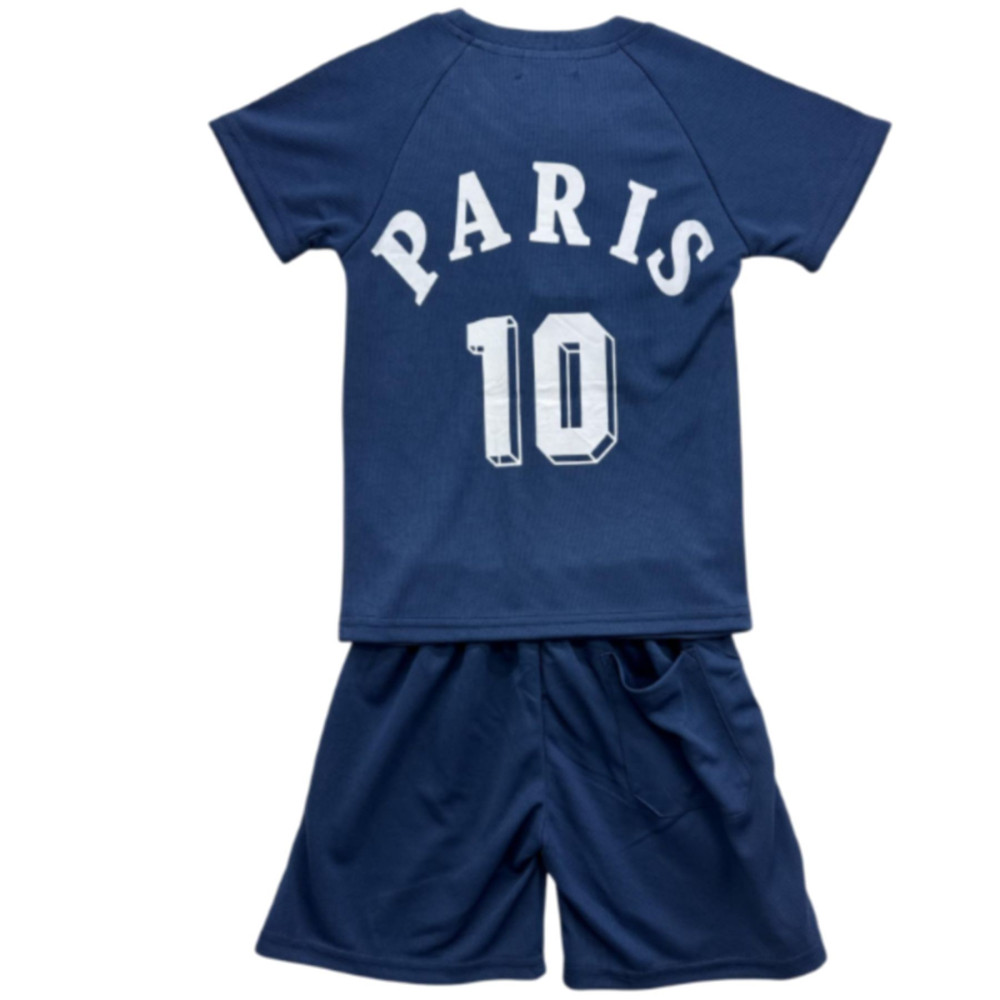 Kids' Football Jersey and Shorts Set - Paris Inspired - Navy Blue - Picture 8 of 8