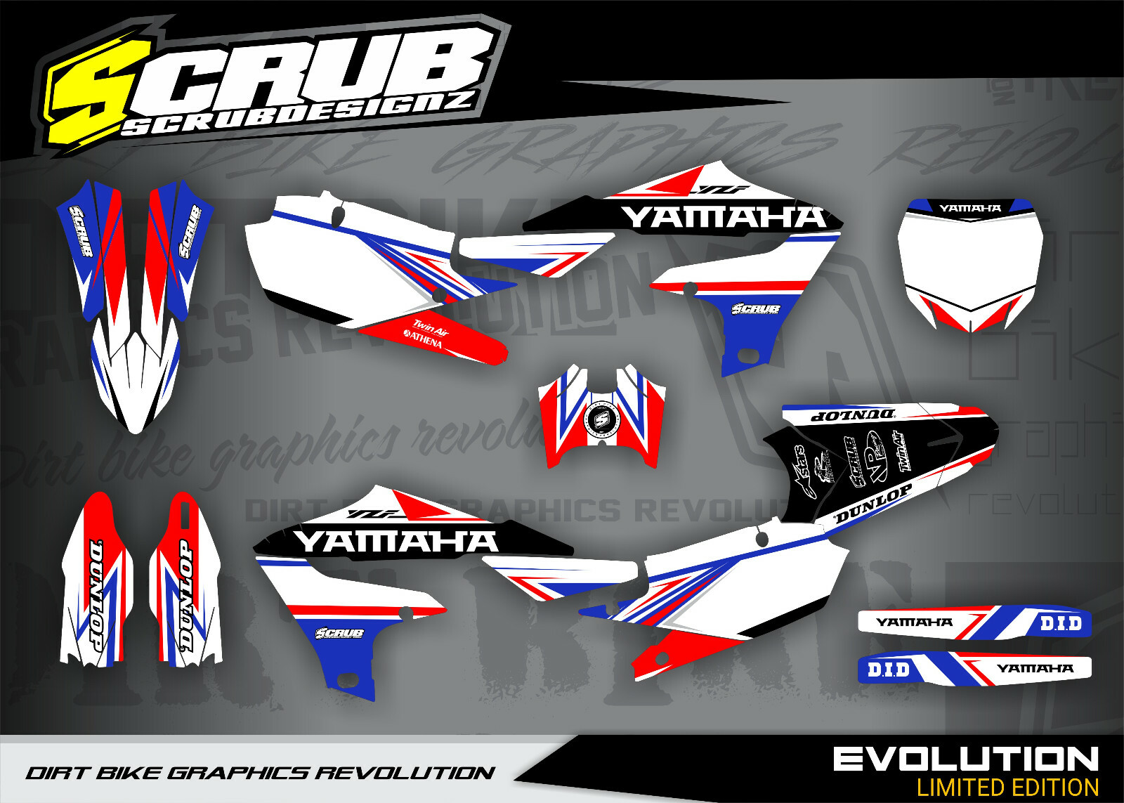 Yamaha graphics YZ450f 2018 2019 2020 2021 2022 YZf 450 Decals FX