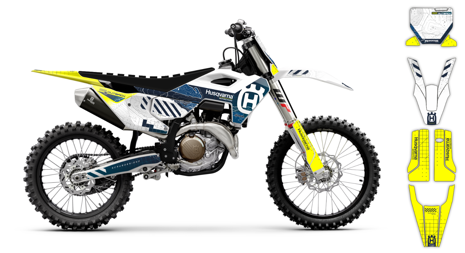 Husqvarna TC FC 2023 2024 - 125 250 350 450 Graphics Decals Stickers Race Number