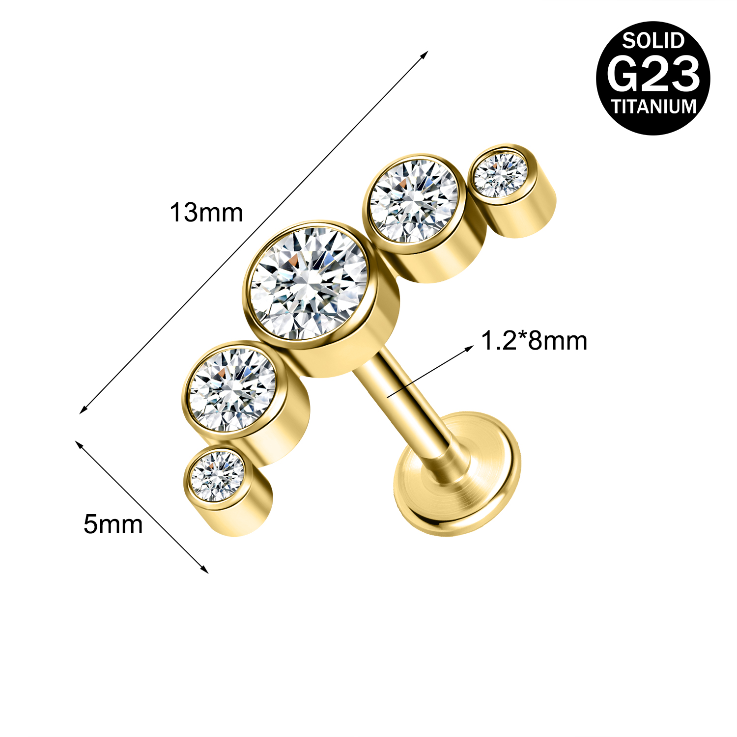 16g G23 Titanium Labret Lip Ring Helix Daith Tragus Earring Labret Lip Piercing - Picture 128 of 156
