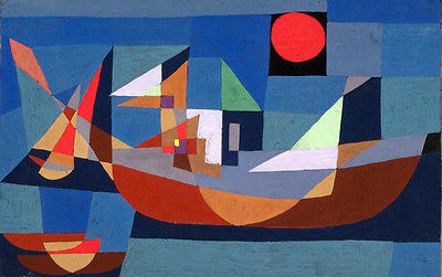 PAUL KLEE BOATS AT REST ABSTRACT ART GICLE PRINT FINE CANVAS