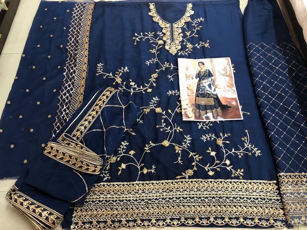 Tuta Bollywood indiano Kameez Salwar festa donna abito Anarkali pakistano - Foto 77 di 85