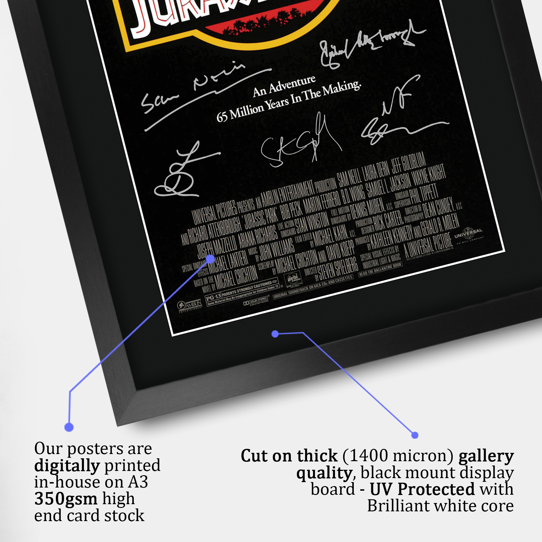 Parque Jurásico Excelente Idea de Regalo Impreso Póster A3 Imagen Firmada para Fanático del Cine - Imagen 19 de 24